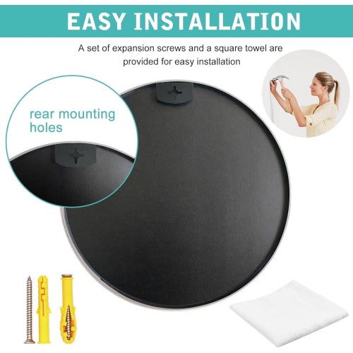 Round Black Bathroom Mirror | 16 Inch