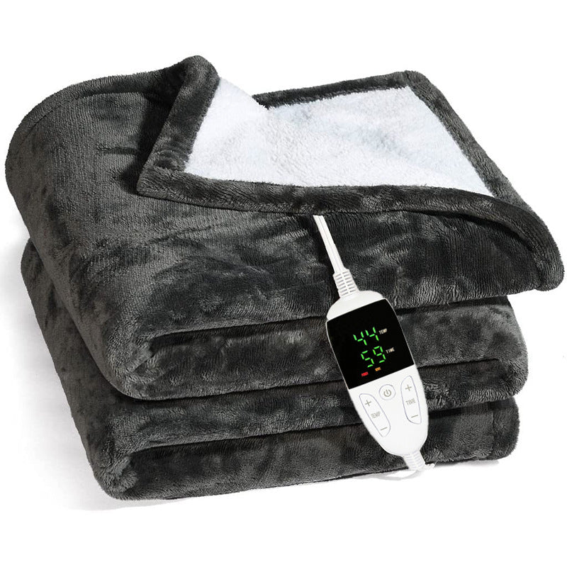 Heated Electric Blanket | 6 Heat Settings & Timer | Flannel Sherpa Throw