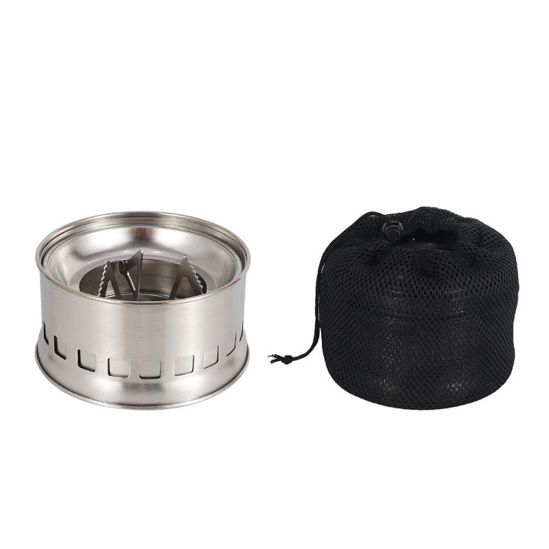 Stainless Steel Outdoor Firewood Stove & BBQ Grill