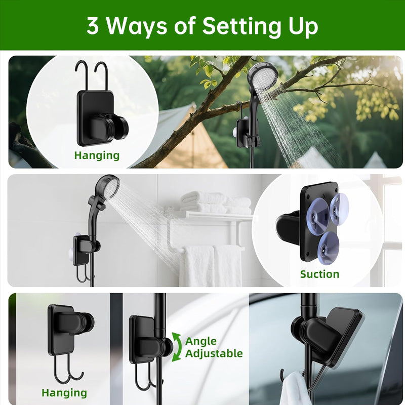Portable Camping Shower — 6000mAh Rechargeable with Digital Display