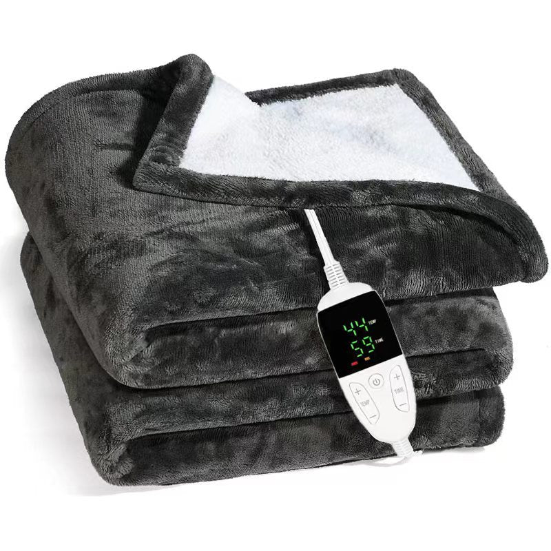 Heated Electric Blanket | 6 Heat Settings & Timer | Flannel Sherpa Throw