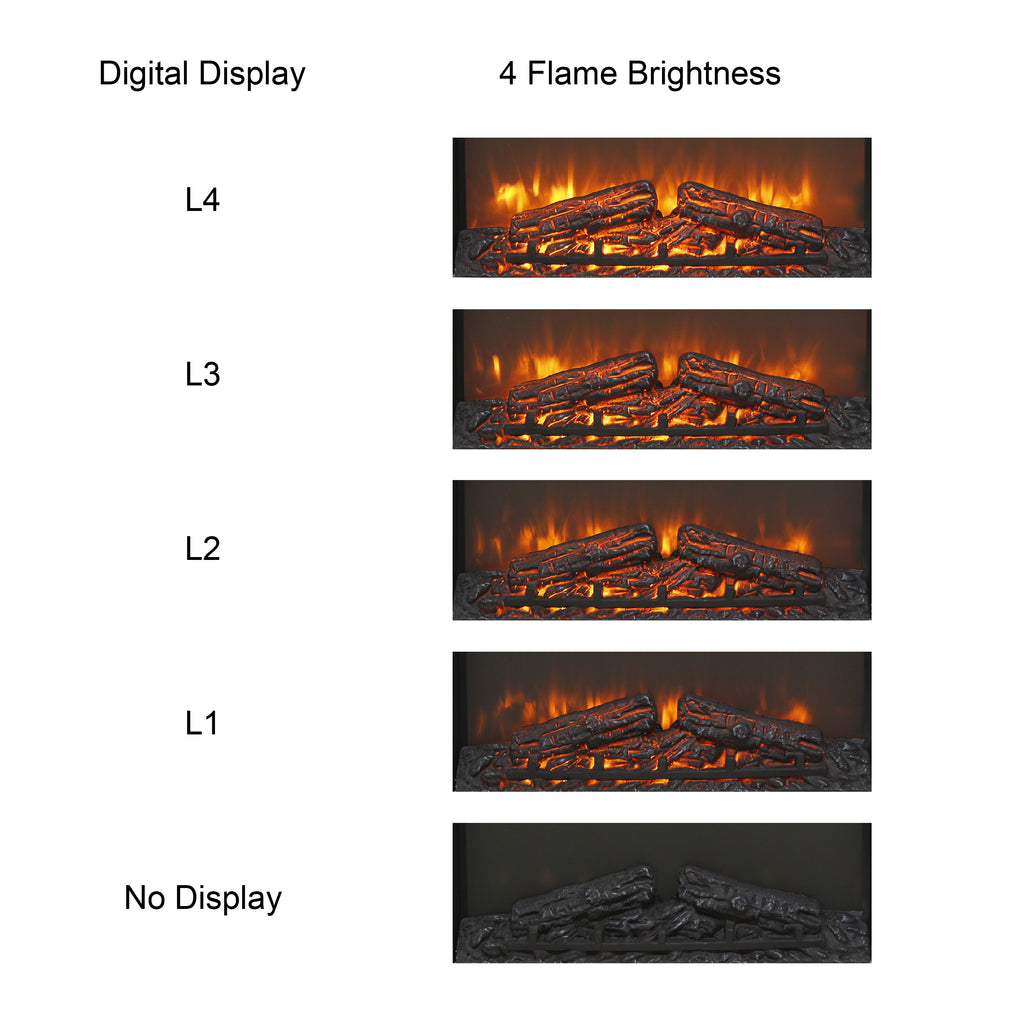 23" Electric Fireplace Insert | Ultra-Slim Heater with Realistic Log Flame Effect & Remote