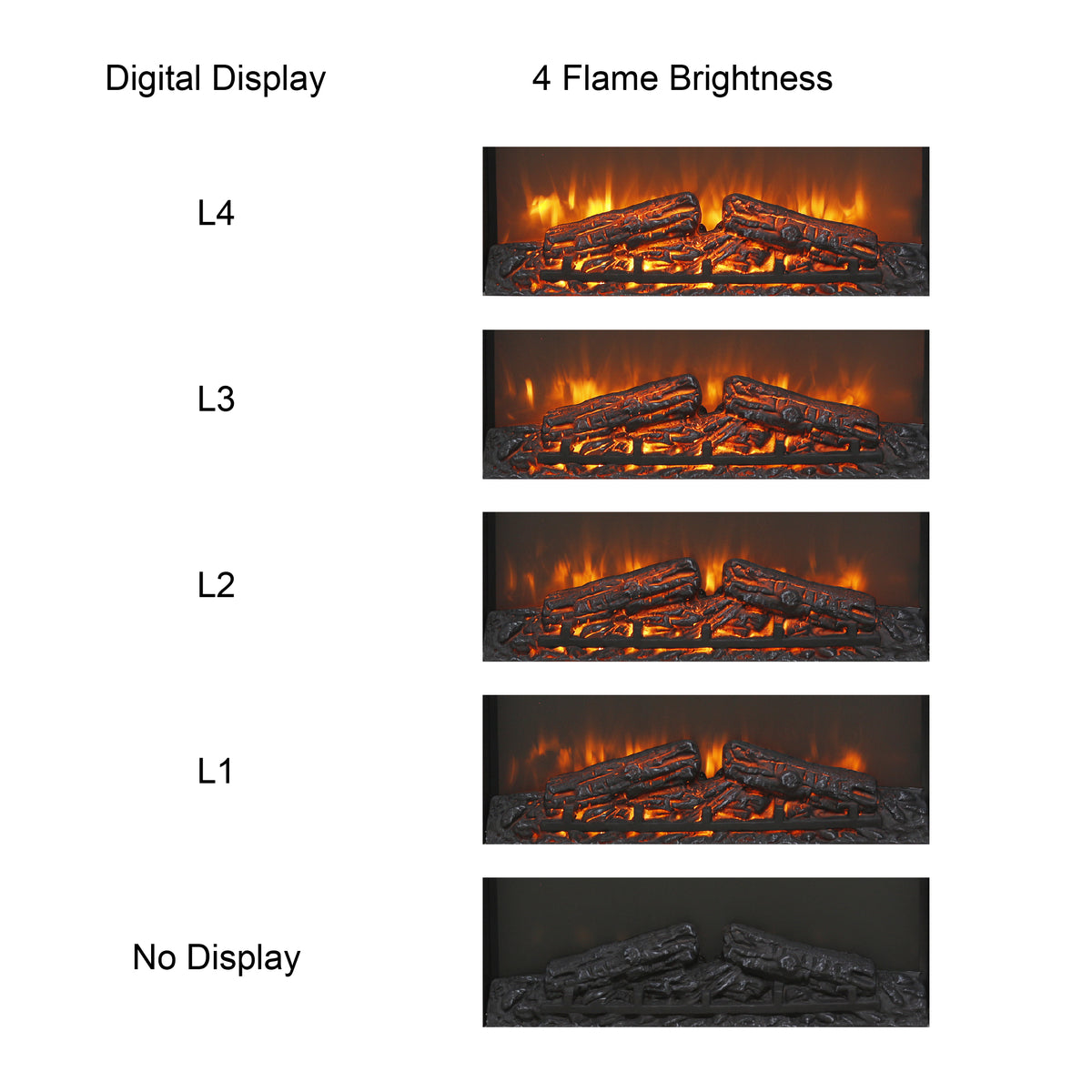23" Electric Fireplace Insert | Ultra-Slim Heater with Realistic Log Flame Effect & Remote