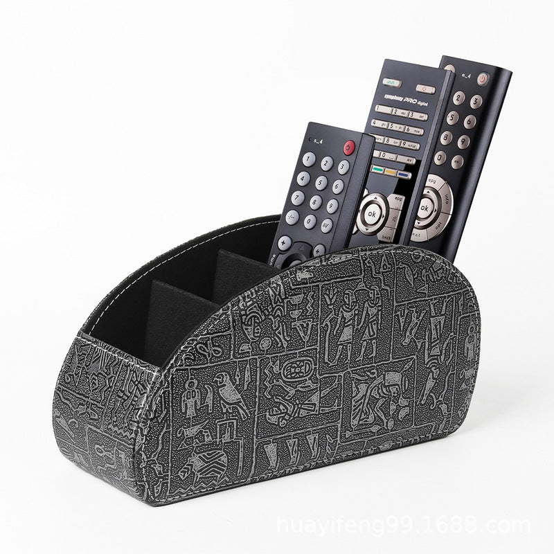 5-Slot Remote Control & Device Organiser — PU Leather Desktop Holder