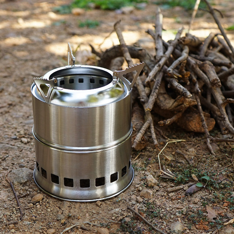 Stainless Steel Outdoor Firewood Stove & BBQ Grill