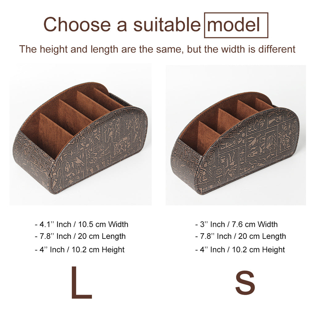 5-Slot Remote Control & Device Organiser — PU Leather Desktop Holder