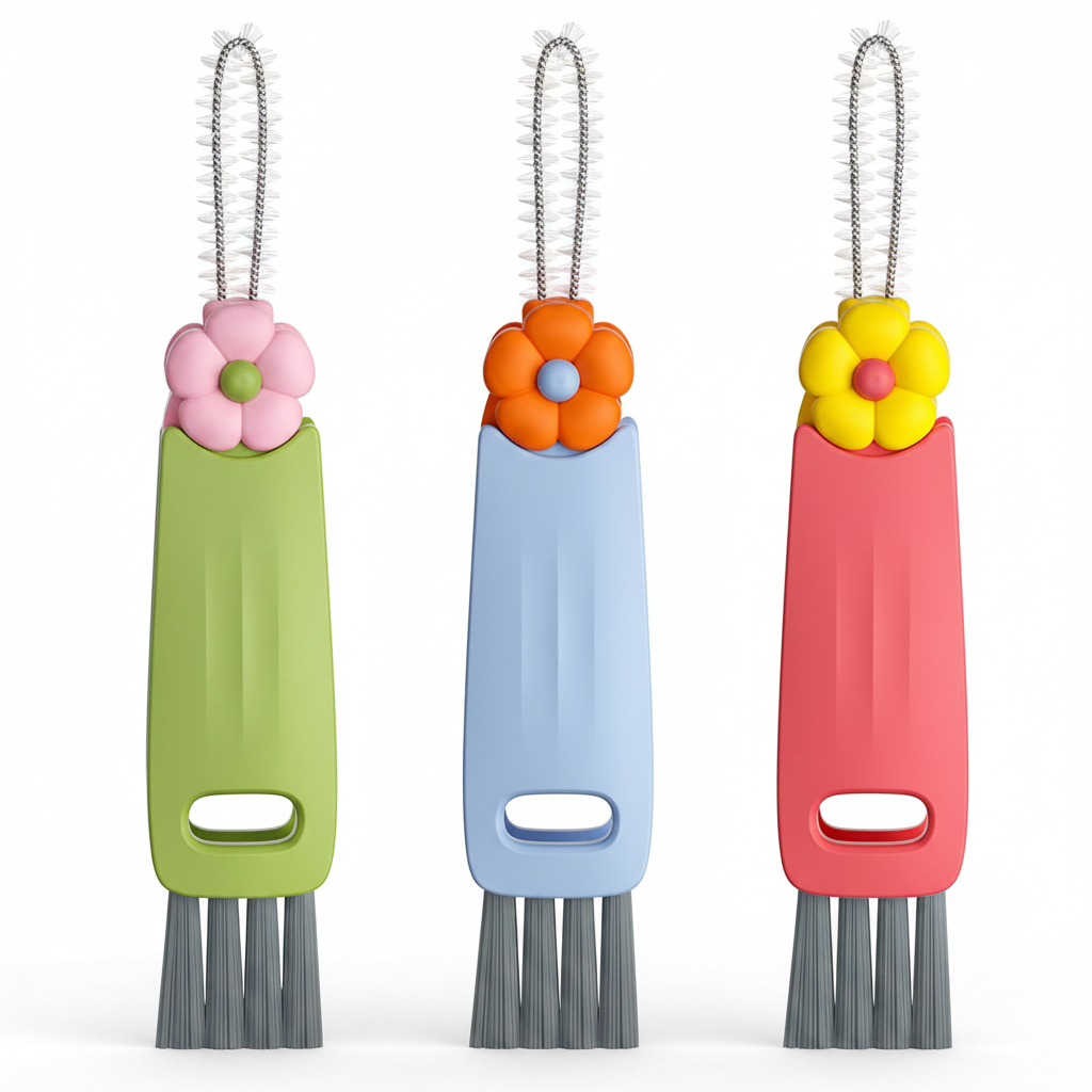 3-in-1 Cup Lid Crevice Cleaning Brush Cover