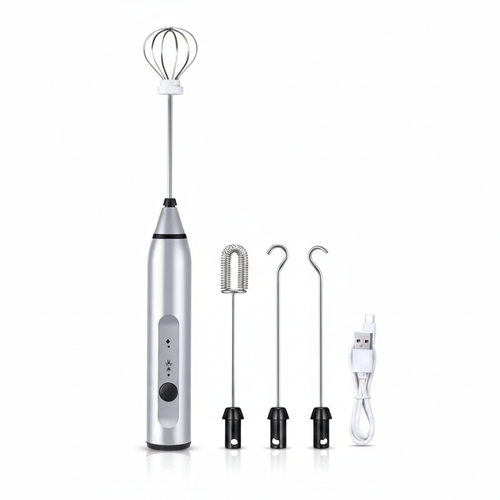 3-Piece Electric Milk Frother & Whisk Set