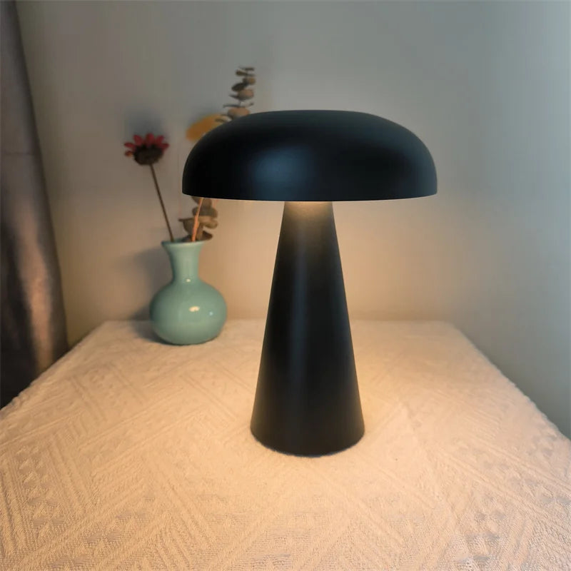 Rechargeable Touch Mushroom Table Lamp | 3-Level Dimmable Bedside Light