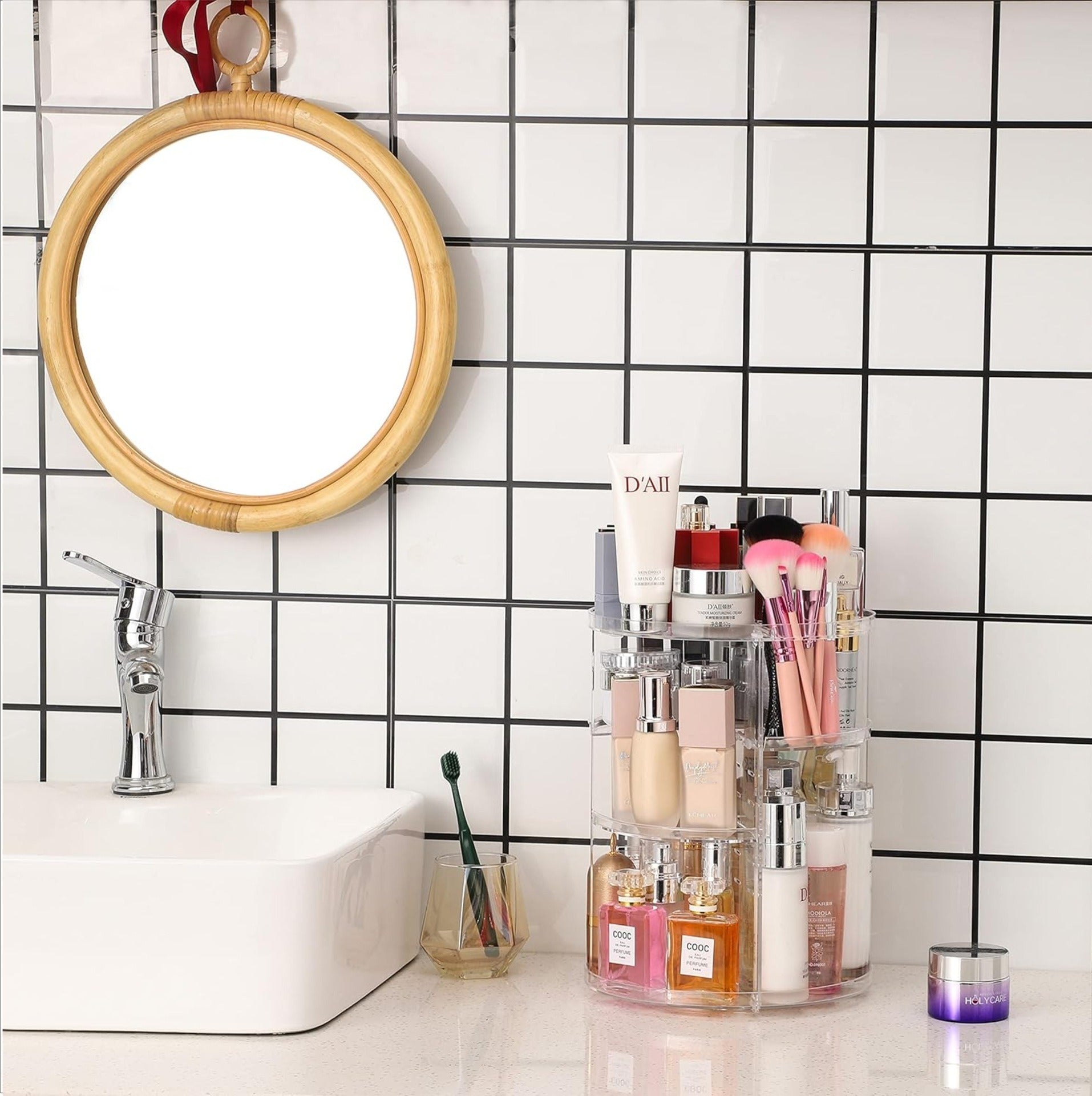 Rotating Cosmetic Storage Rack