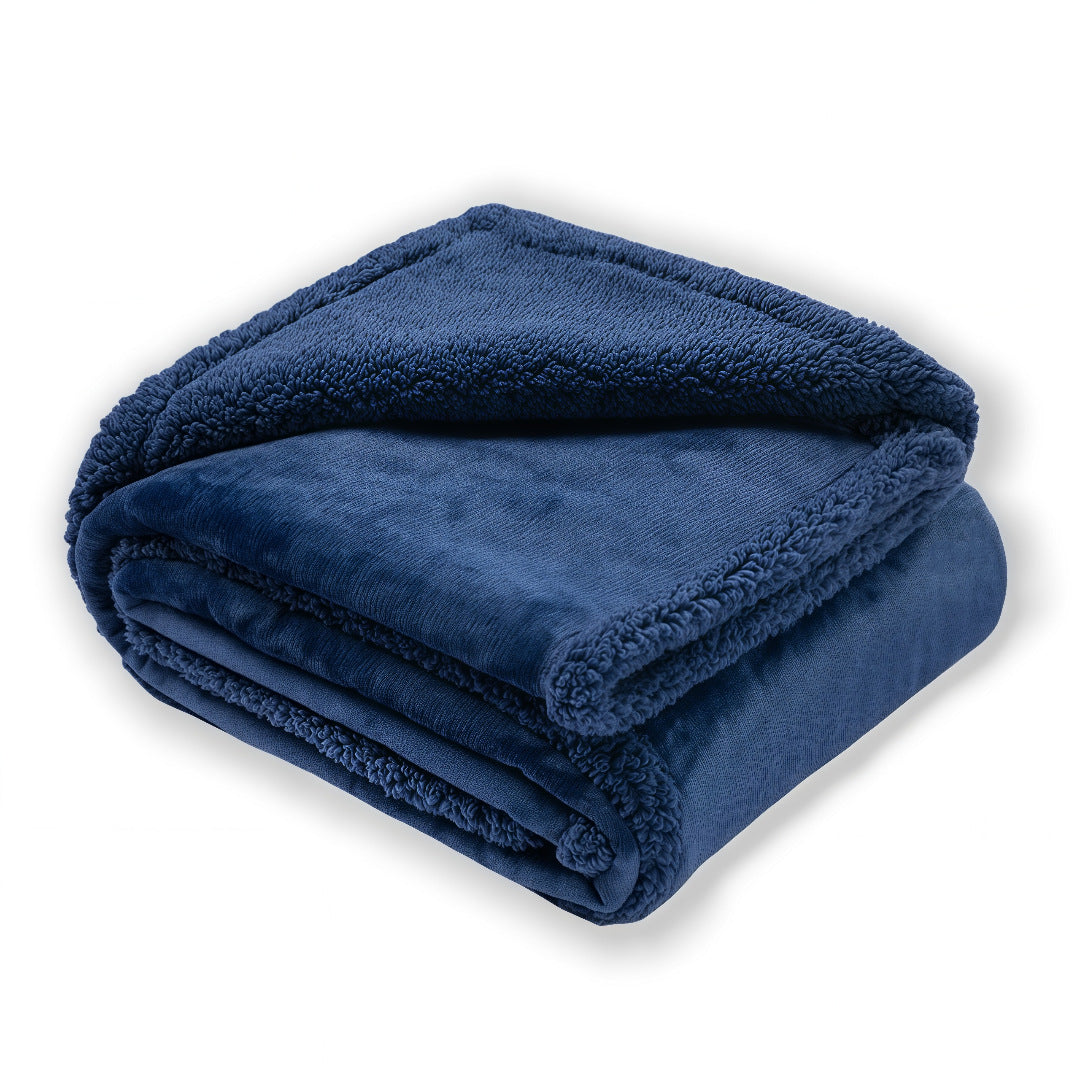 Waterproof Sherpa Fleece Throw Blanket | Soft Plush Cosy Blanket