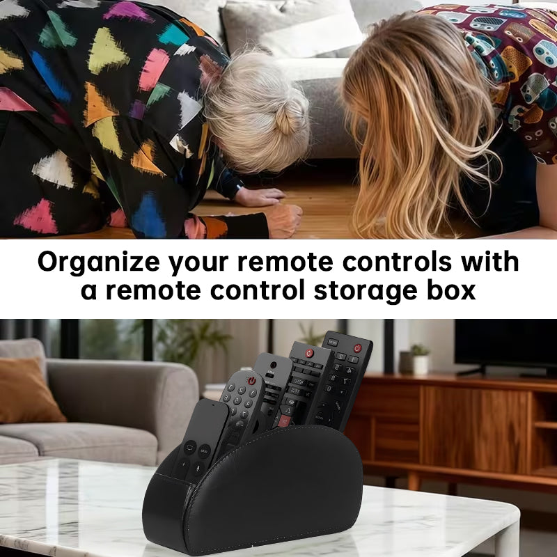 5-Slot Remote Control & Device Organiser — PU Leather Desktop Holder