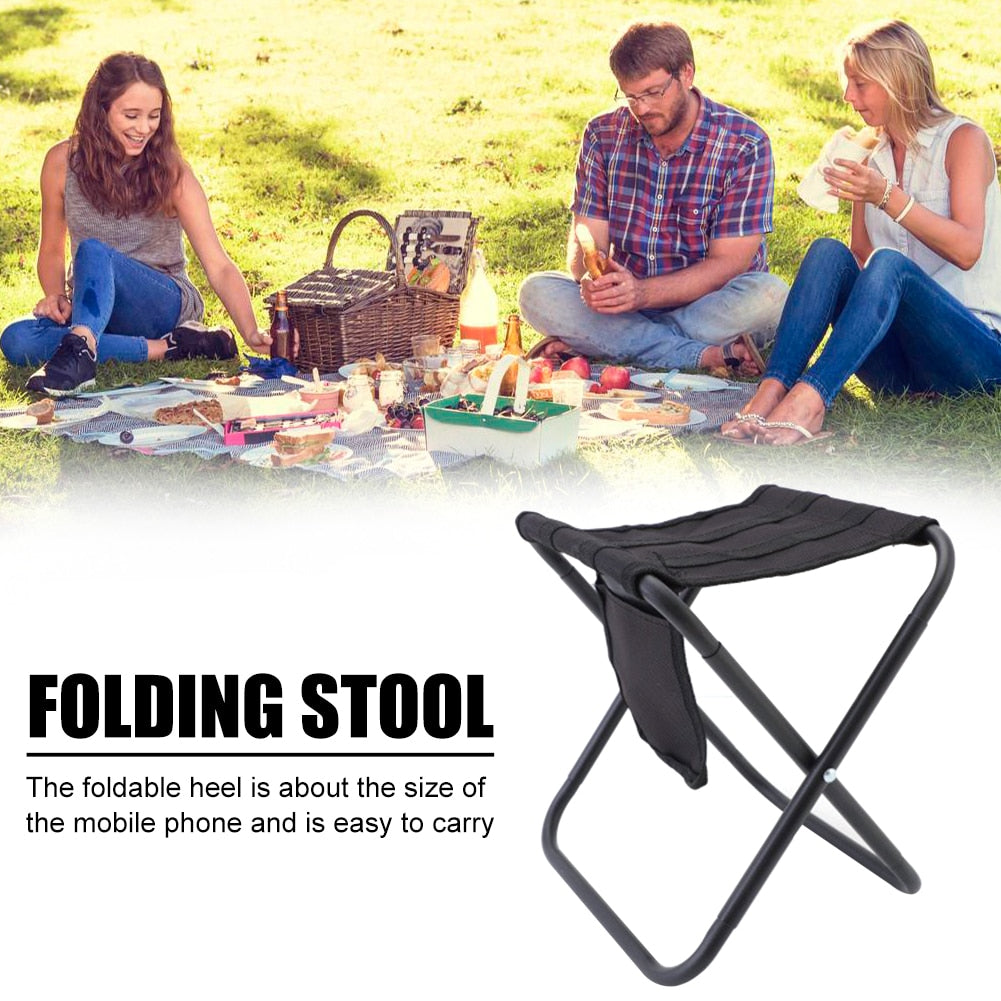 Lightweight Folding Camping Stool | Portable Aluminium Seat with Storage Bag