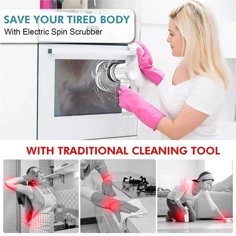 Electric Spin Scrubber Pro, 5 in 1 Electric Cleaning Brush