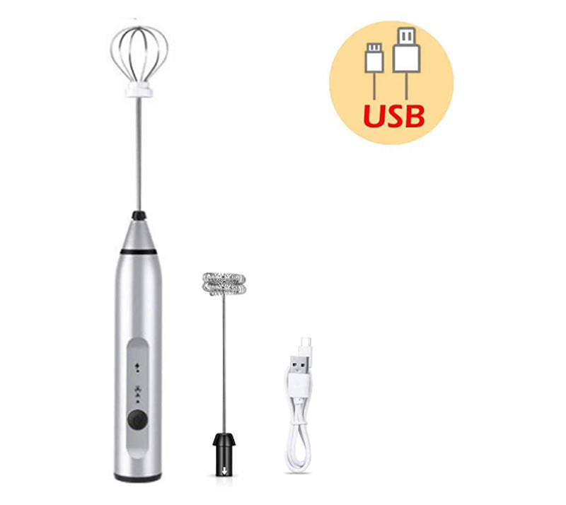3-Piece Electric Milk Frother & Whisk Set
