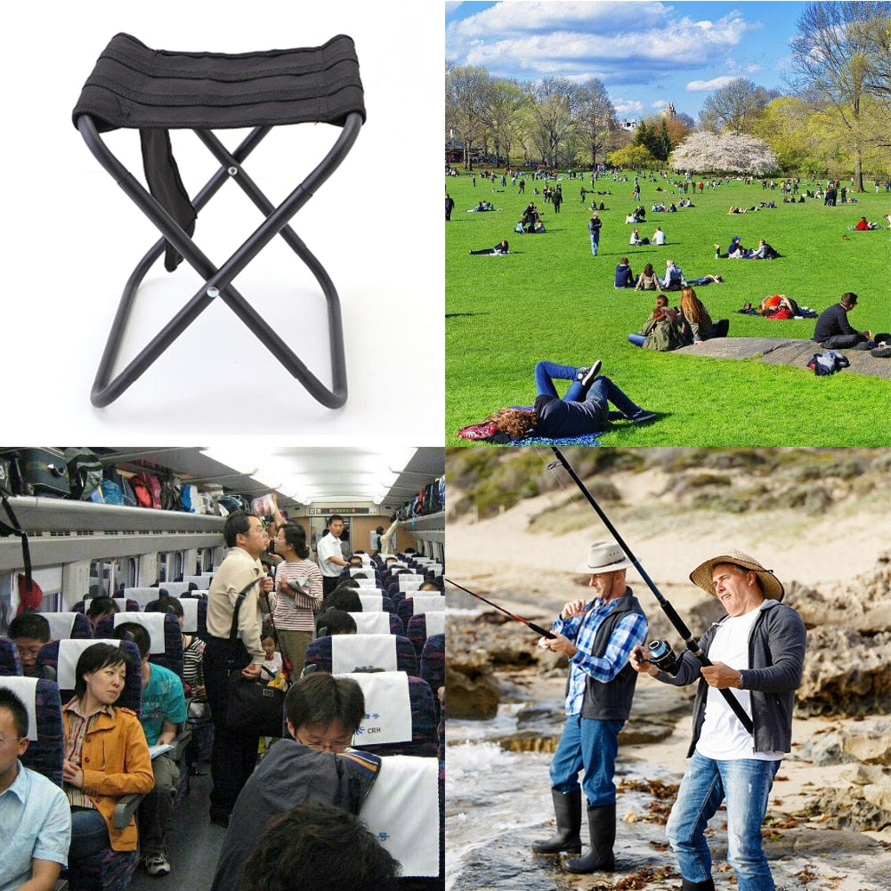 Lightweight Folding Camping Stool | Portable Aluminium Seat with Storage Bag