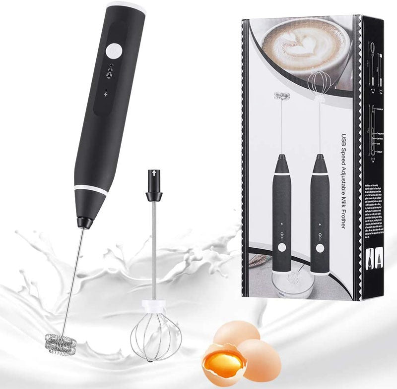 3-Piece Electric Milk Frother & Whisk Set
