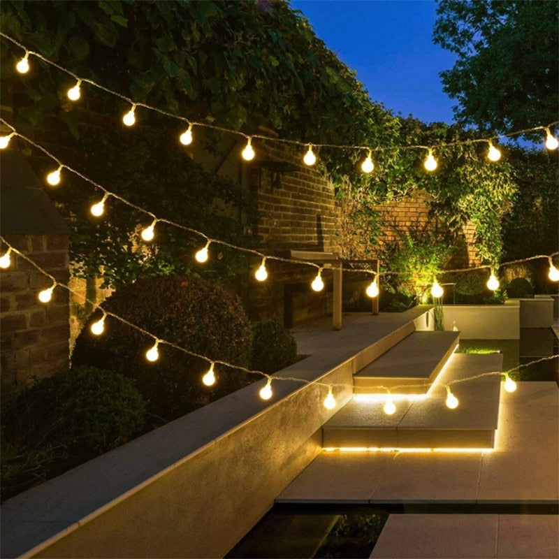 Cherry Ball Fairy String Lights | Battery Operated Outdoor Patio Garland