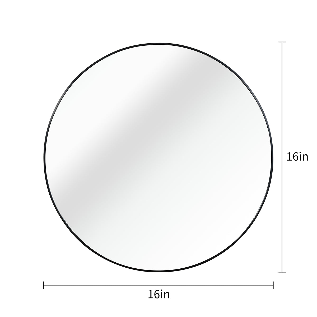 Round Black Bathroom Mirror | 16 Inch