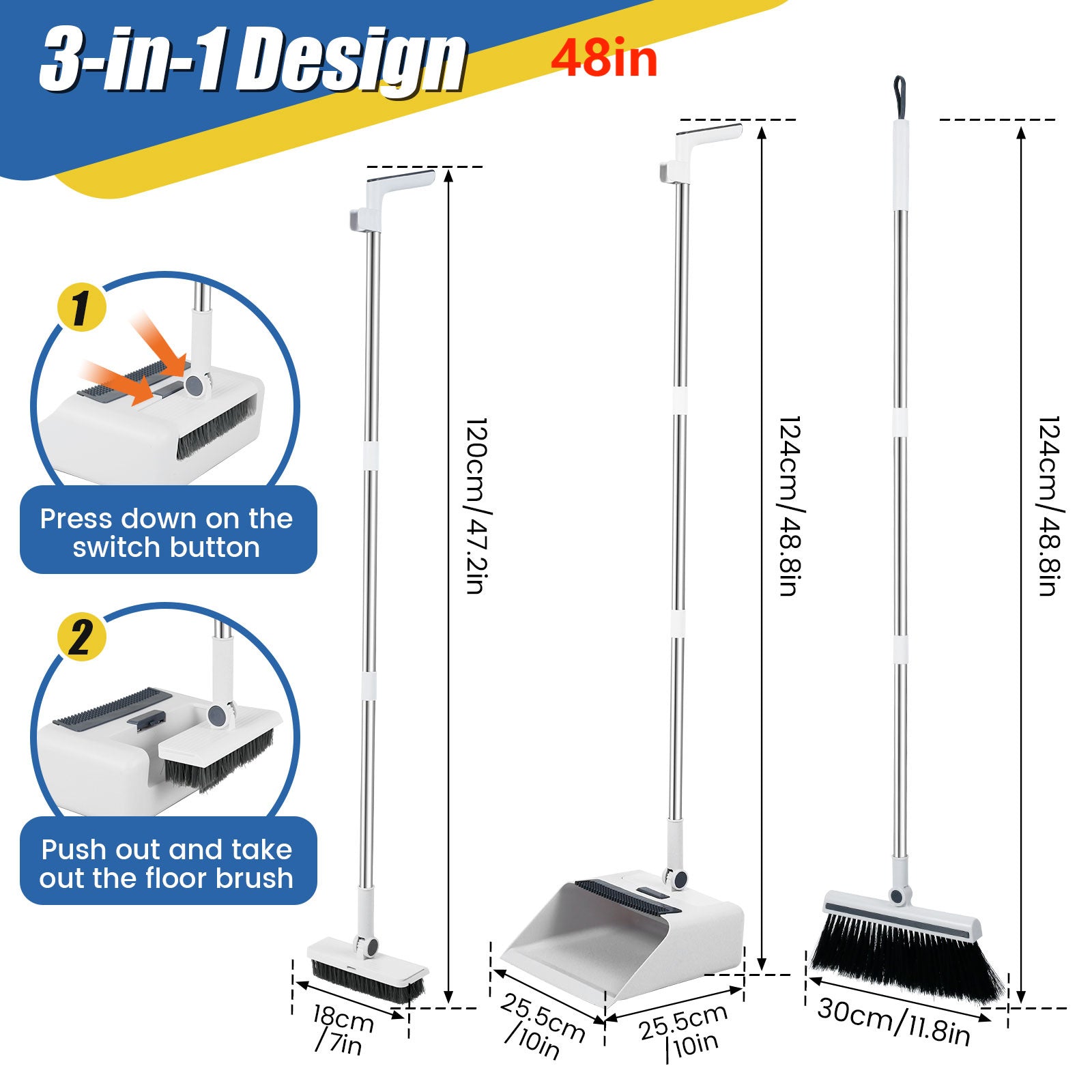 Folding Broom & Dustpan Set