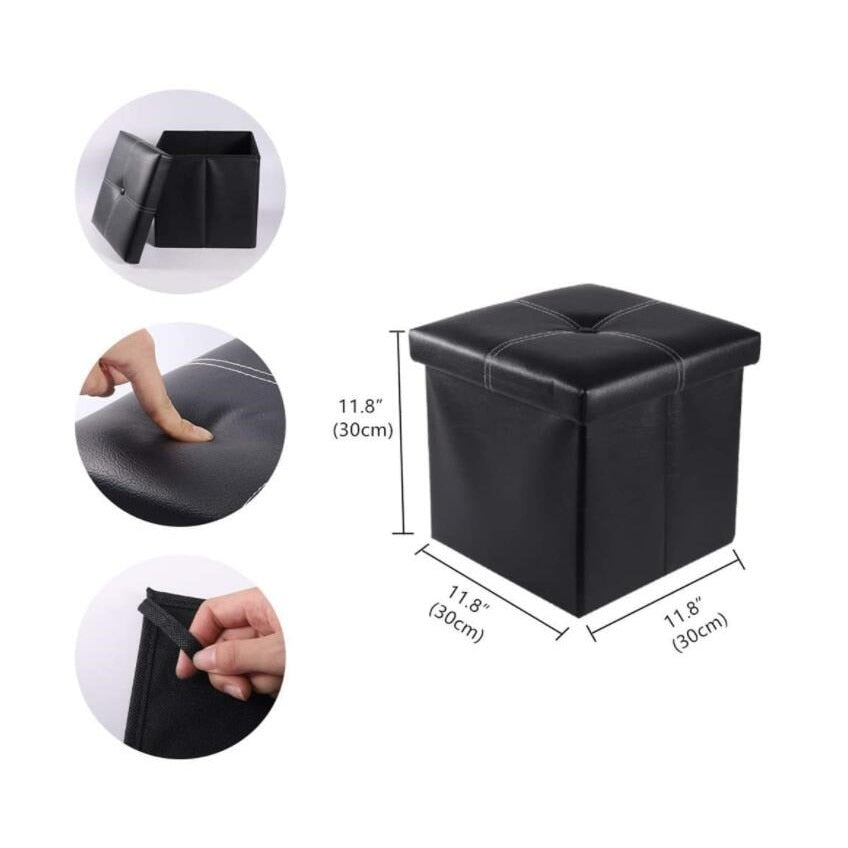 12 inch Non-slip Foldable Ottoman Storage Stool