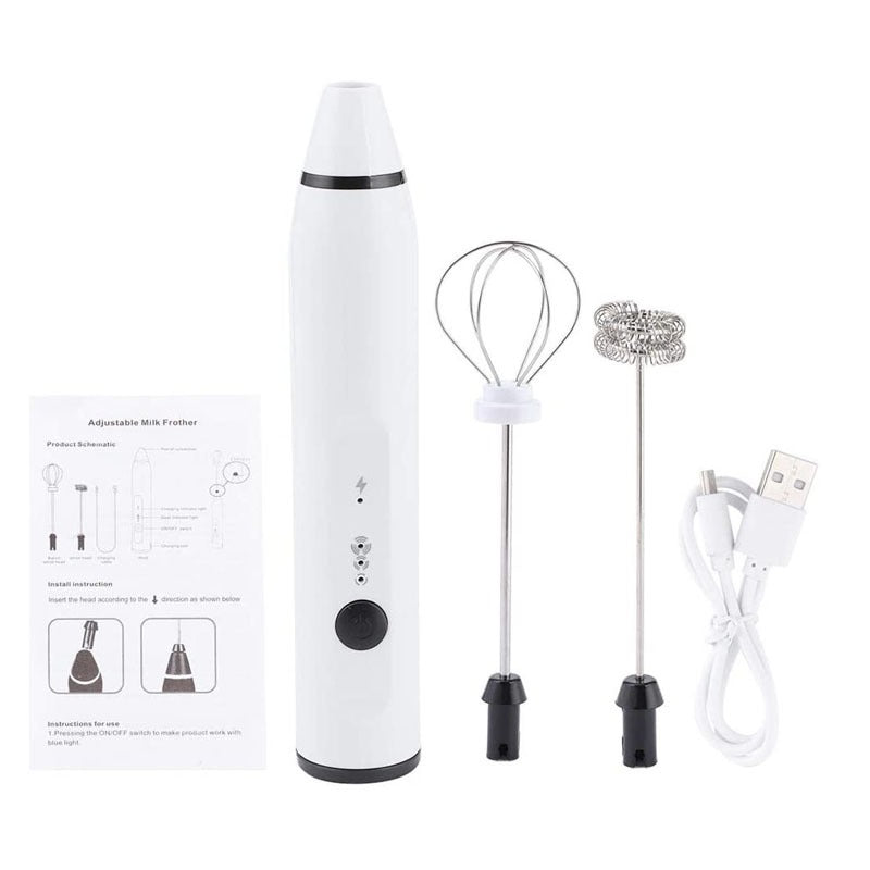 3-Piece Electric Milk Frother & Whisk Set