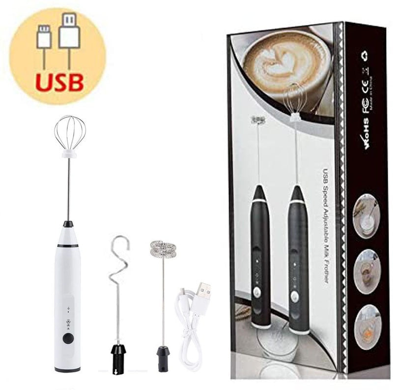 3-Piece Electric Milk Frother & Whisk Set