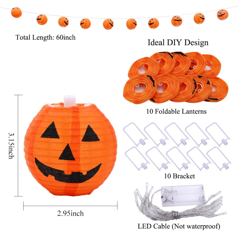 Halloween Pumpkin String Lights | 10 LED Warm White Decoration
