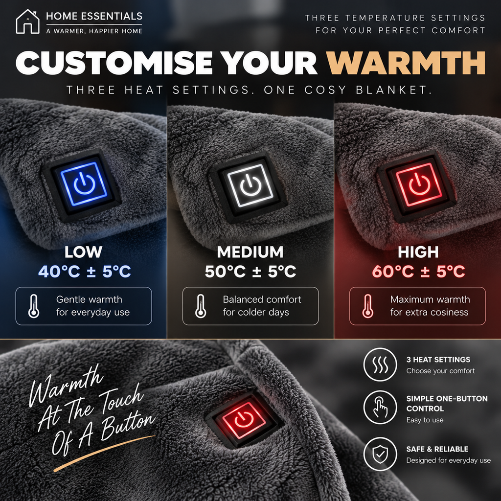 USB Heated Blanket | Portable Fleece Warming Throw for Office & Home