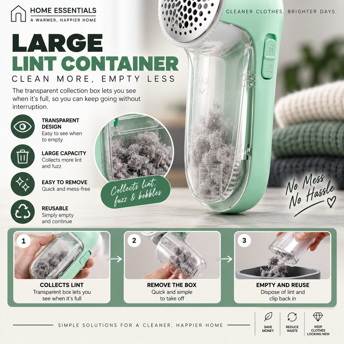 Portable Fabric Lint Remover & Bobble Shaver