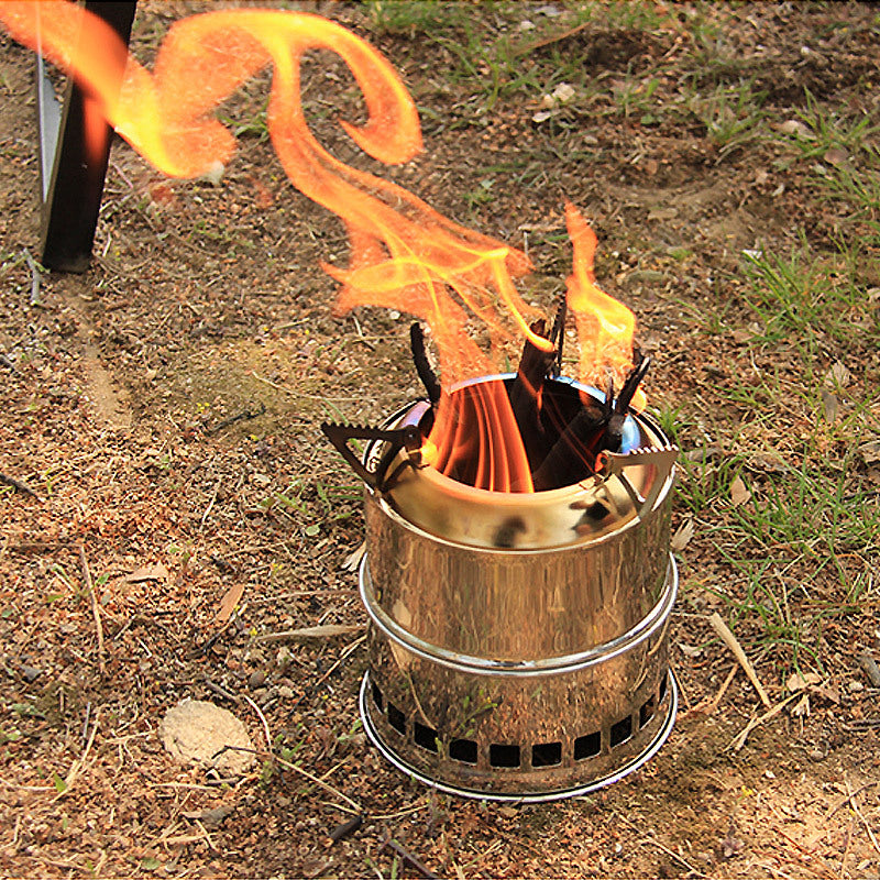 Stainless Steel Outdoor Firewood Stove & BBQ Grill