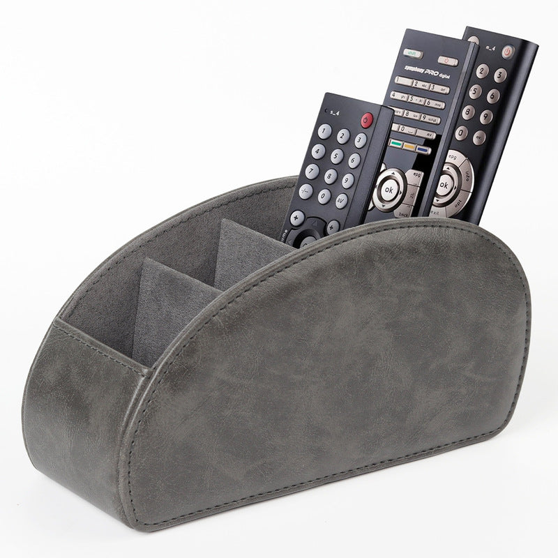 5-Slot Remote Control & Device Organiser — PU Leather Desktop Holder