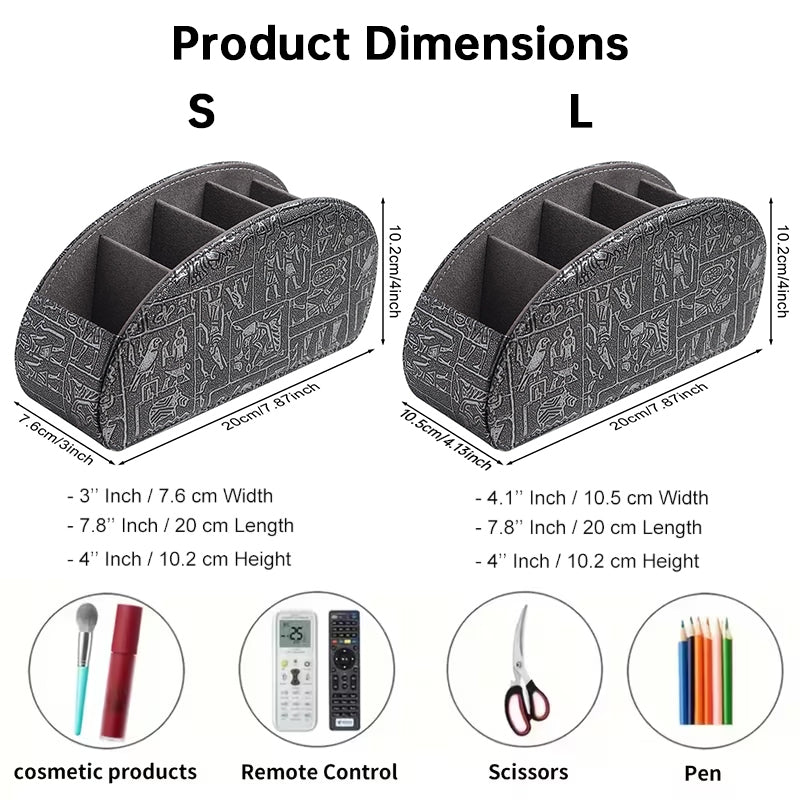 5-Slot Remote Control & Device Organiser — PU Leather Desktop Holder
