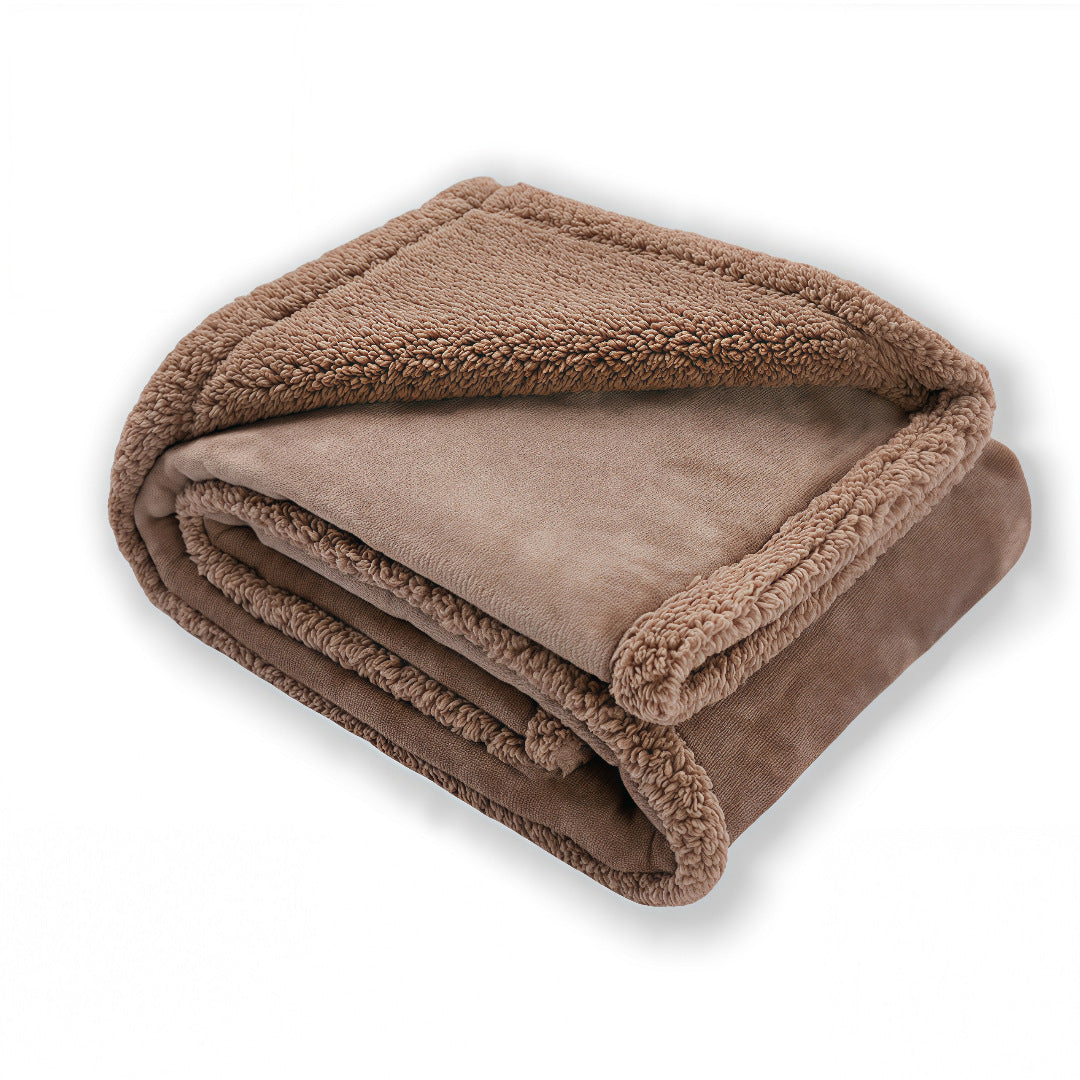 Waterproof Sherpa Fleece Throw Blanket | Soft Plush Cosy Blanket