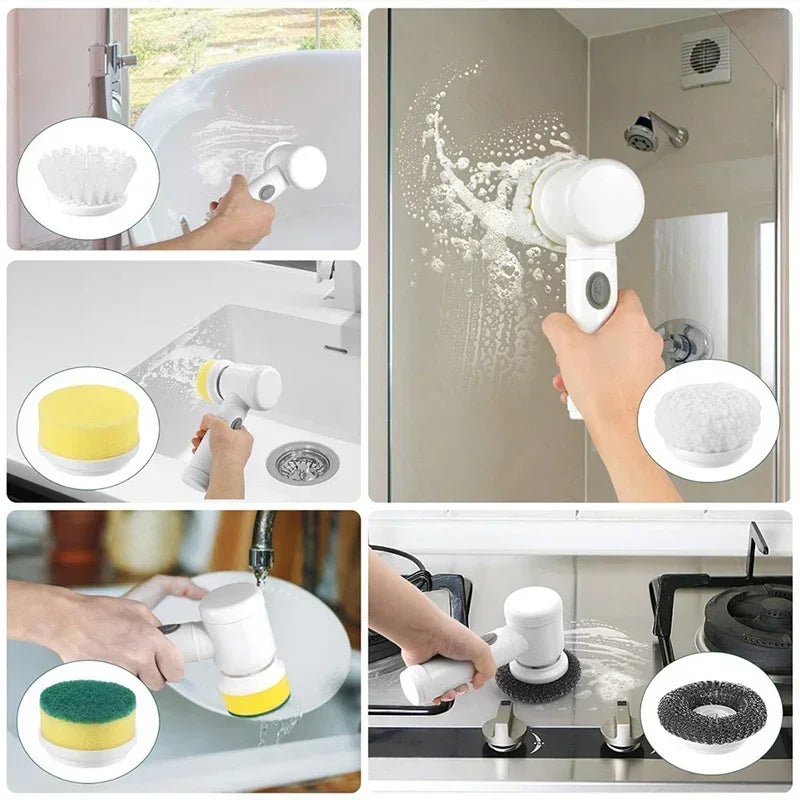 Electric Spin Scrubber Pro, 5 in 1 Electric Cleaning Brush