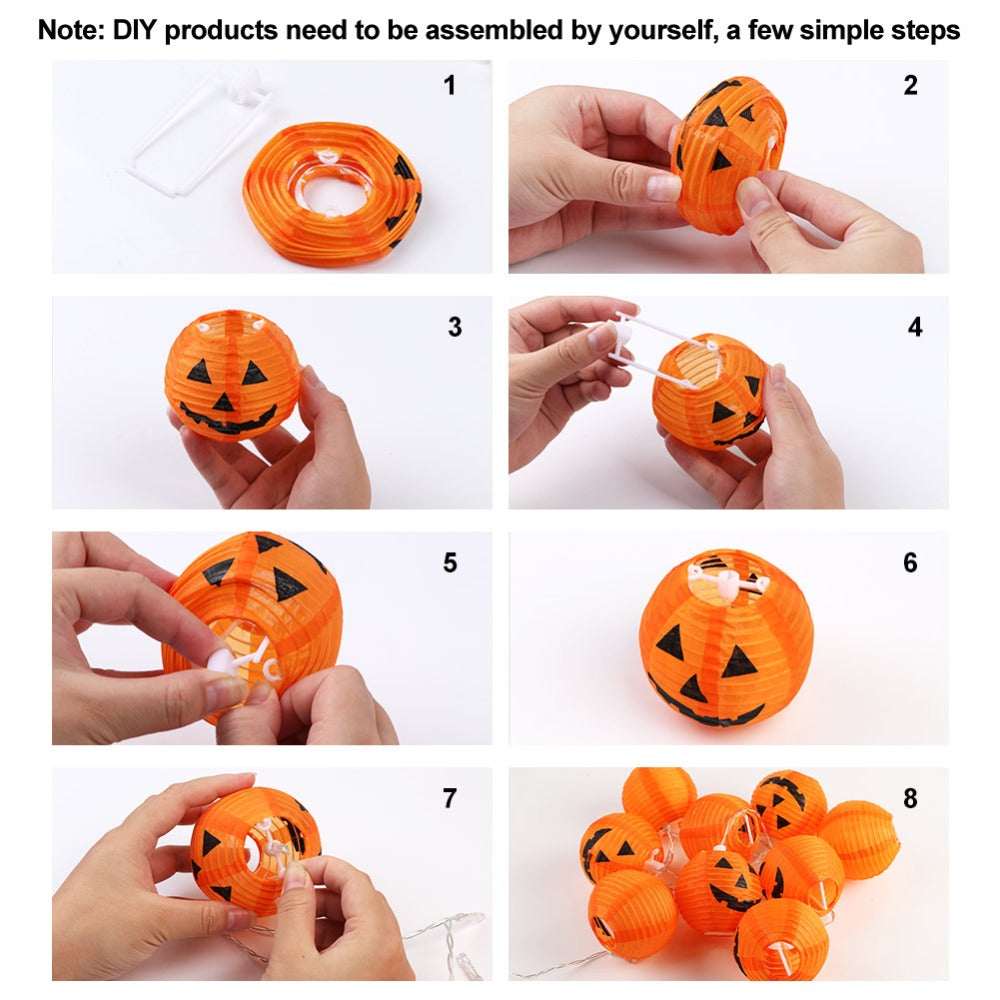 Halloween Pumpkin String Lights | 10 LED Warm White Decoration