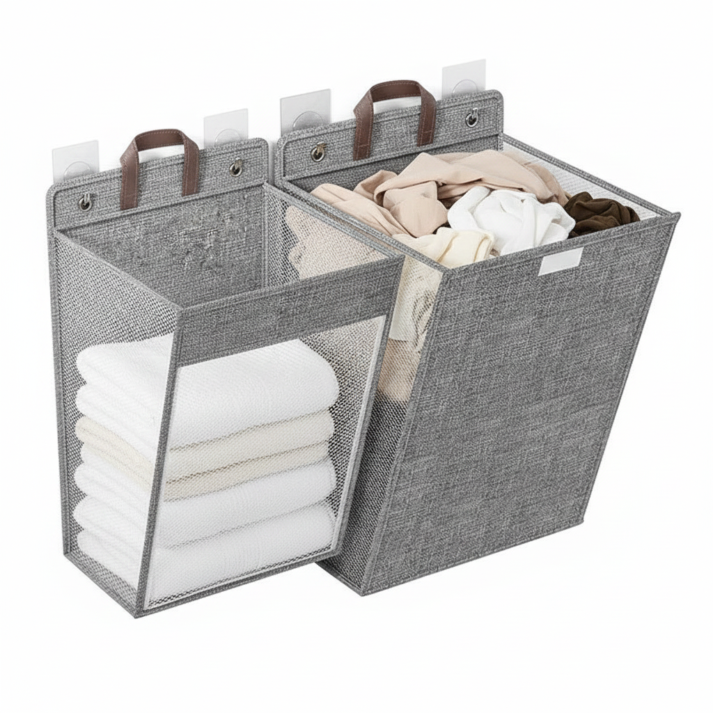 Foldable Wall Hanging Laundry Basket Cover Redo