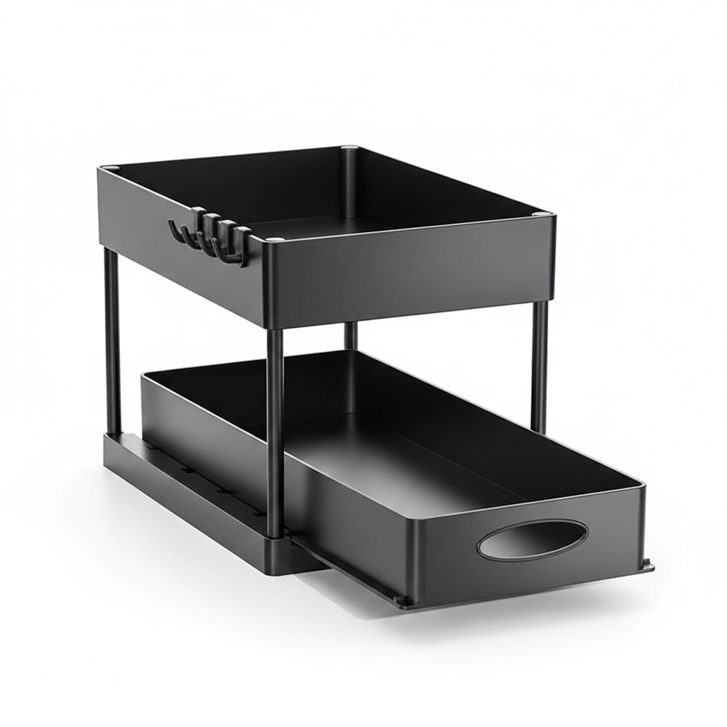 Pull-Out Double Shelf Storage Rack Cover